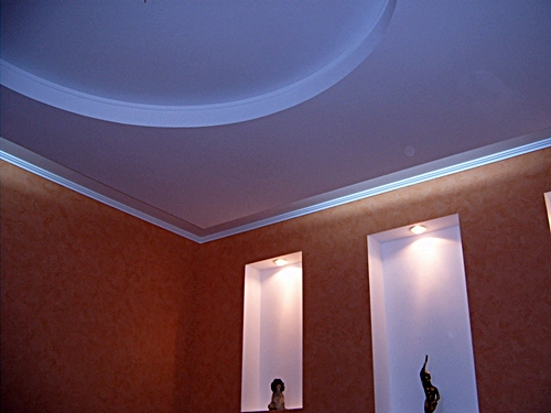  Потолок - гипсокартон | Стены с декоративными нишами с подсветкой