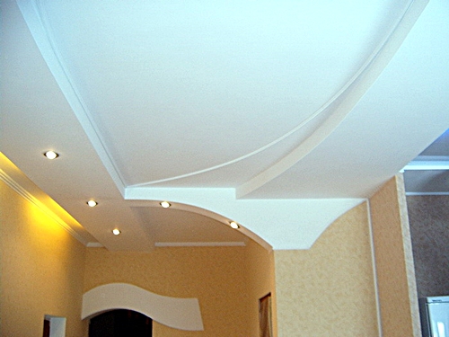 Дизайн и установка арочного потолка в столовой с подсветкой | Подсветка - арка с переходом на потолок
